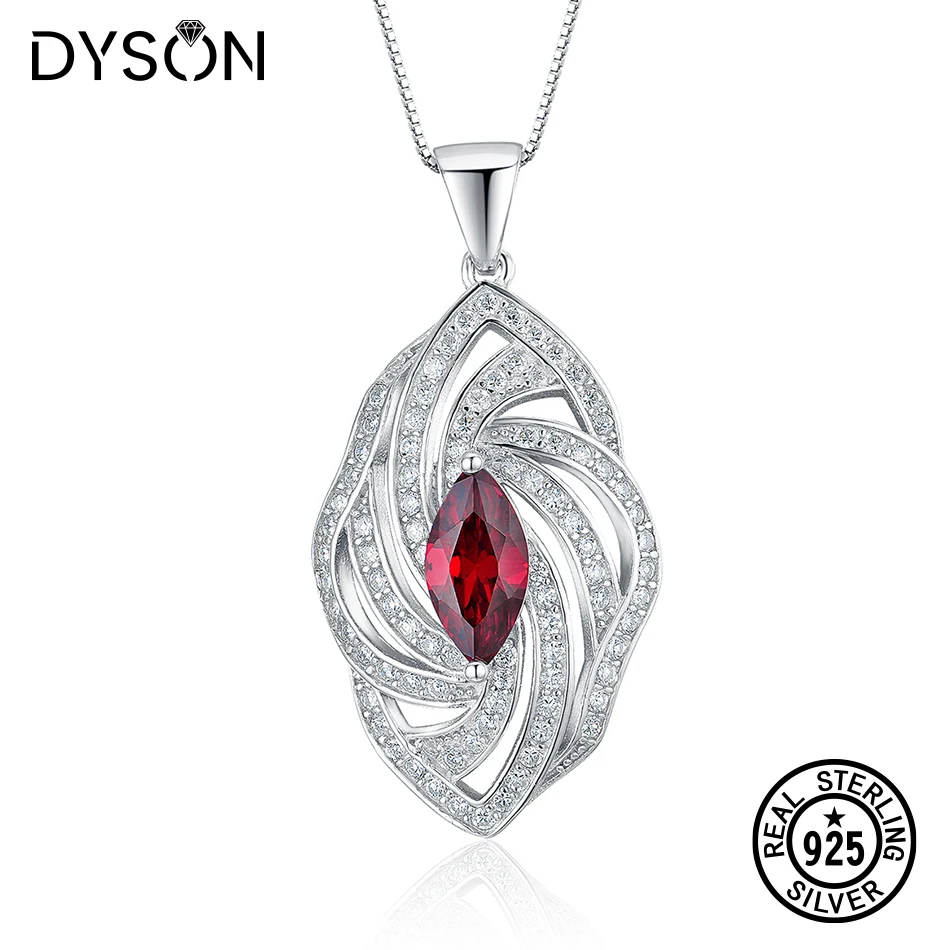 Dyson подлинное серебро 925 пробы супер сияющее ожерелье с кулоном из рубина для
