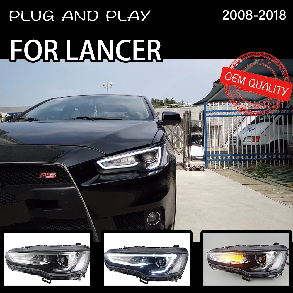 Head Lamp For Car Mitsubishi Lancer Evo 2008 2018 Lancer Ex Headlights Fog Lights Day Running Light Drl H7 Led Bi Xenon Bulb Car Car Light Assembly Aliexpress