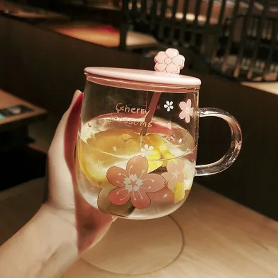 Cherry Blossom Drinking Glass  Sakura Glass Mug Starbucks