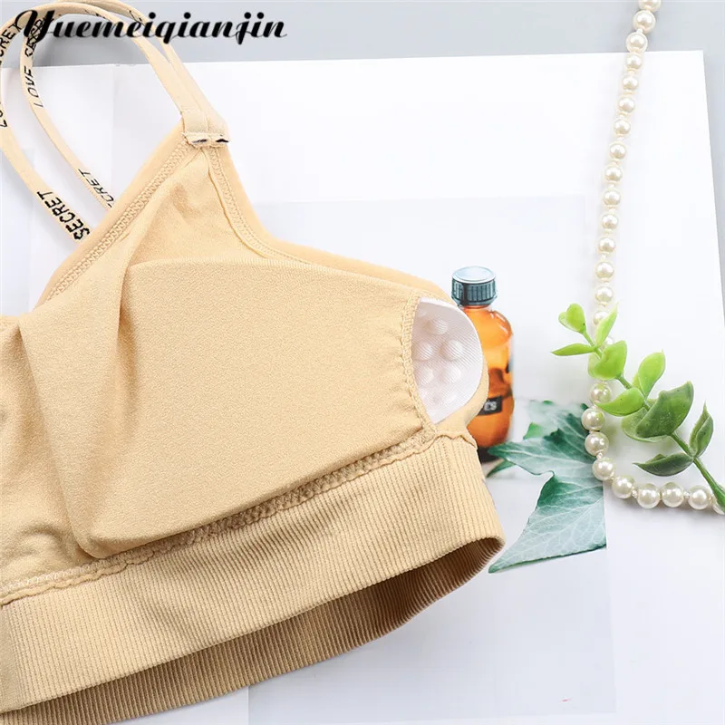 Women Sexy Seamless Bra With Chest Pad Letter Print Strap Breathable Sports Bra Top Underwear Tube Top Female Lingerie Women Sexy Seamless Bra With Chest Pad Letter Print Strap Breathable Sports Bra Top Underwear Tube Top Female Lingerie