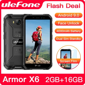 Перейти на Алиэкспресс и купить Смартфон Ulefone Armor X6 защищенный, IP68, 2 + 16 ГБ, Android 9,0, 4000 мАч, 8 МП
