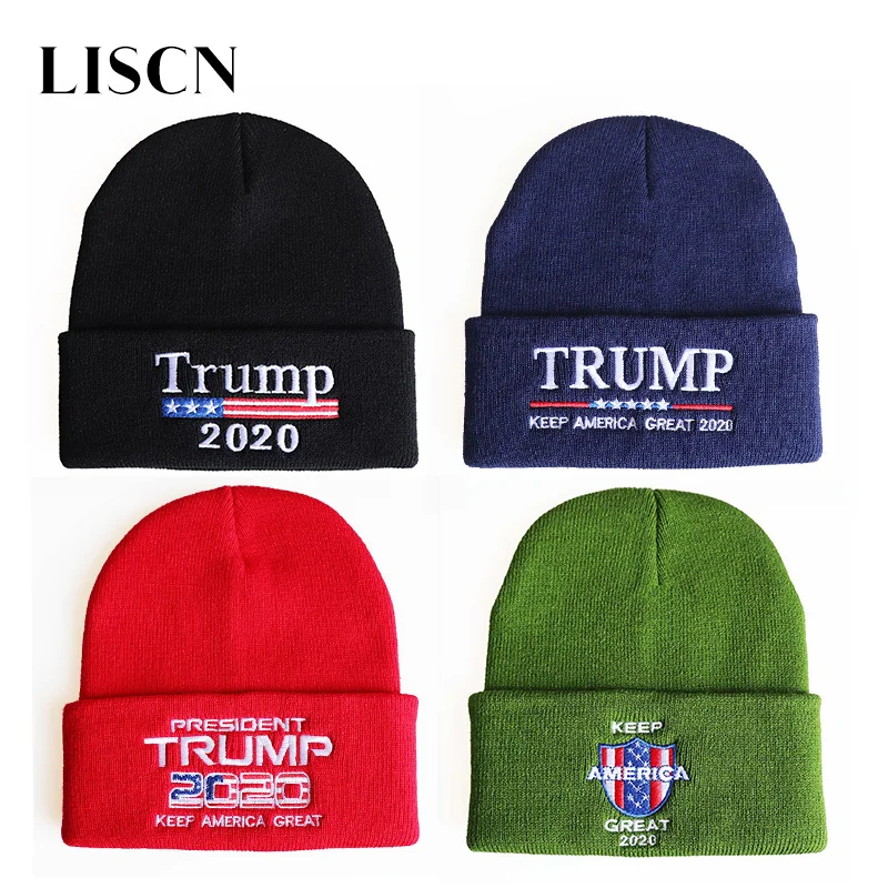 LISCN Trump,, шапка Make America Great Again, зимняя, унисекс, мужская, вязаная шапка, вышивка, Gorras, хип-хоп, шапка, шапочки