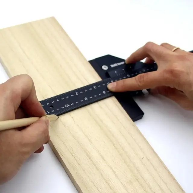 High-precision T Type Woodworking Multifunction Ruler Scriber Measuring