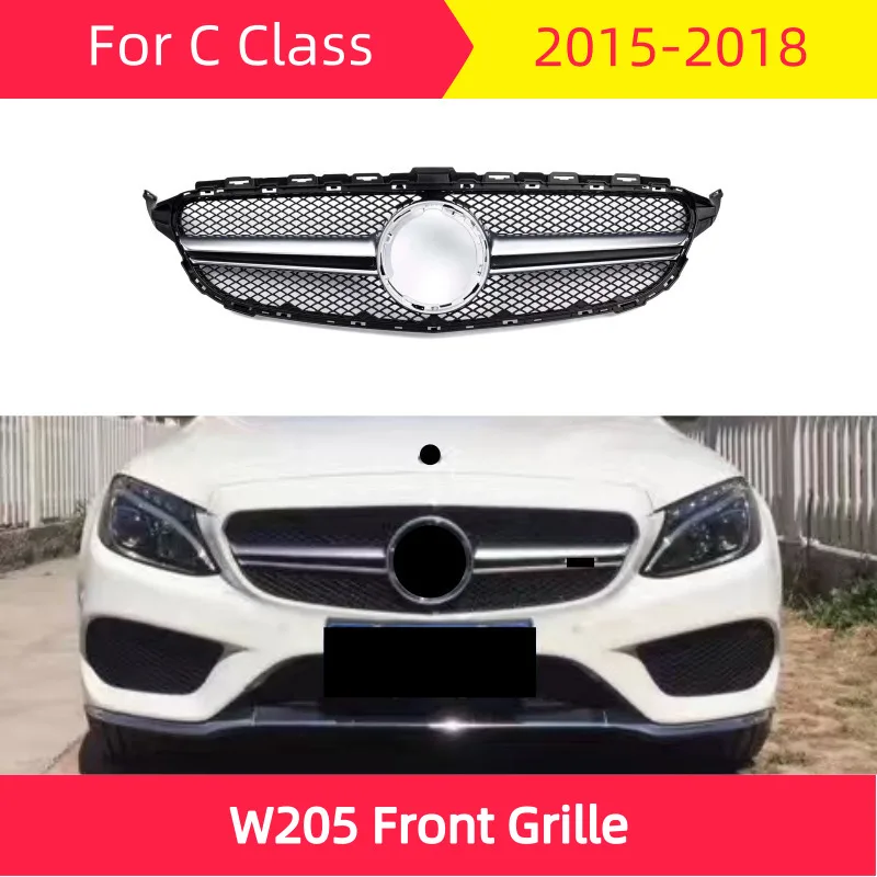 Спортивная Передняя решетка для mercedes W205 2015-2018 C Class C180 C200 C300 бампер передний гриль |