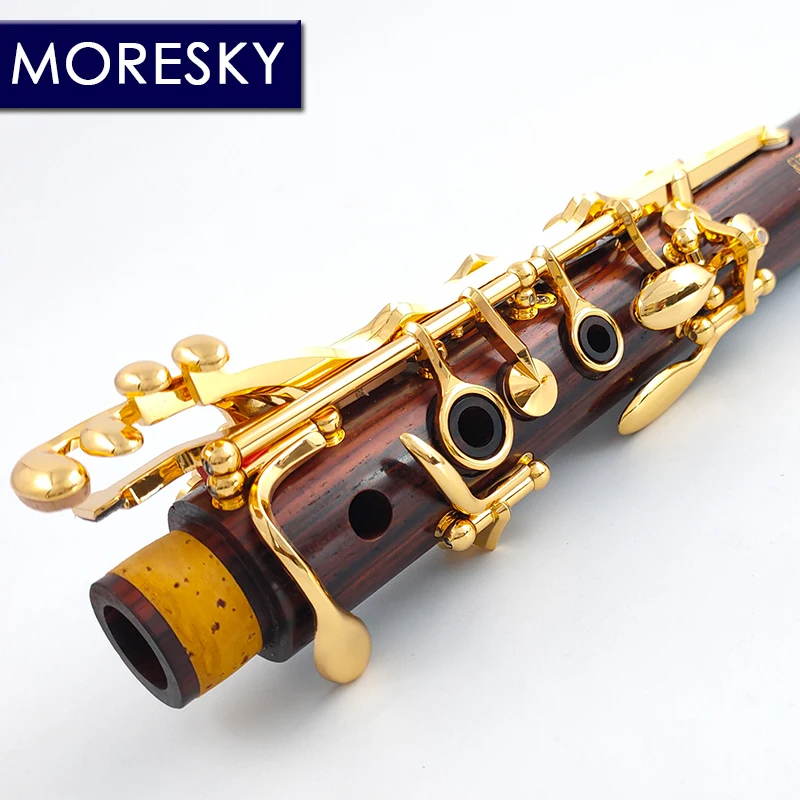 MORESKY Cocobolo Wood Professional Clarinet Bb Redwood Golden Plated Keys Sib Klarnet M9&middot;ES