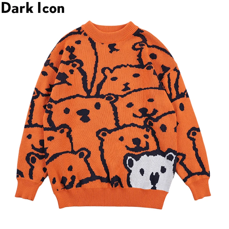 Мужской трикотажный свитер Dark Icon с милым мультипликационным принтом для улицы