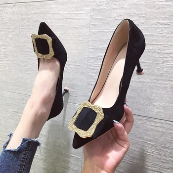 

New Rhinestone Thin Heels Party Shoes Women Stiletto Sexy Pumps High Heels Valentine Shoes Pointed Top Black Heels Elegant Shoes
