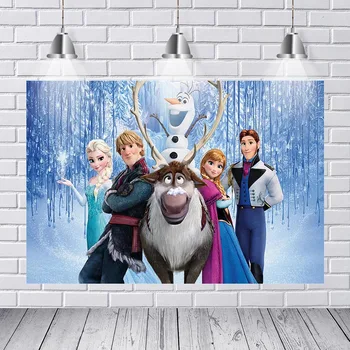 

Frozen Theme Princess Girls Birthday Party Backdrop Ice Winter Photography Backgrounds for Photo Studio Custom