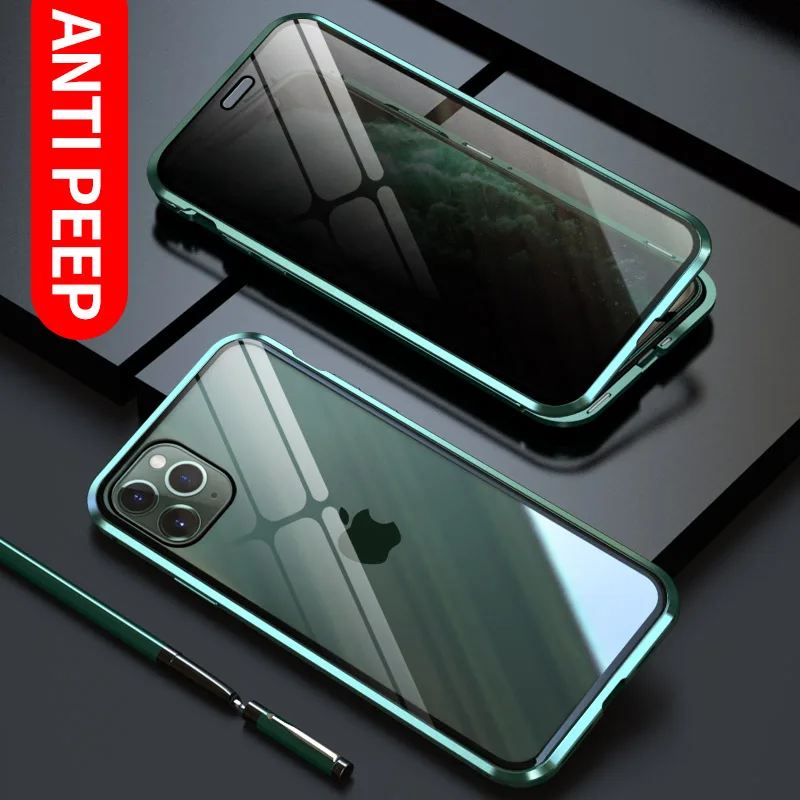 360 полный защитный стеклянный чехол для iPhone 11 Pro Max 11 Pro 11 XS Max XR XS X 7 8 6 6S Plus Магнитный металлический бампер