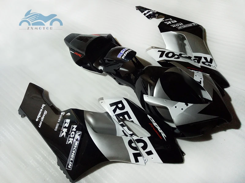 Пользовательские вы Инъекции обтекатель комплект Подходит для Honda CBR 1000RR 2004 2005 CBR1000RR 04 05 ABS Пластиковые обтекатели наборы серебристый черный KR05