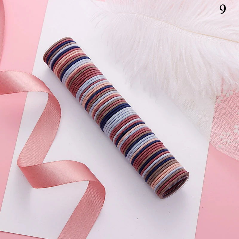50pcs 09 10/50 шт в наборе, для девочек цветная спиральная резинки для волос резинки дети милые резиновую ленту повязки для волос, резинка для волос аксессуары - Цвет: 50pcs 09