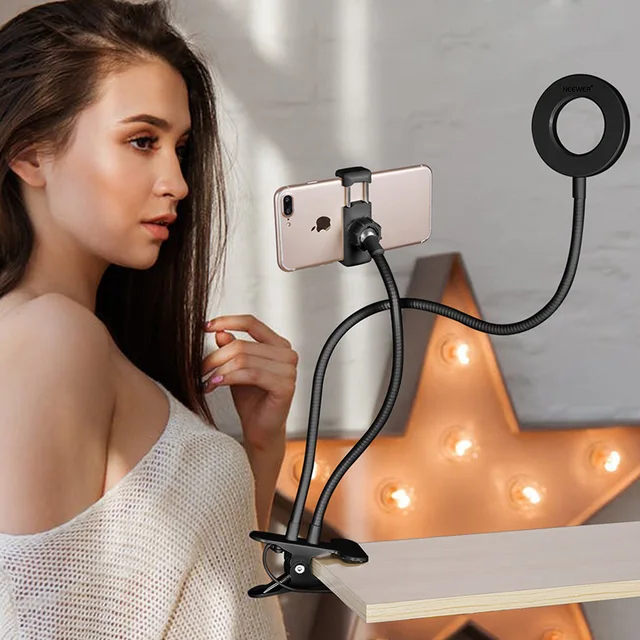 Фото светодиодная кольцевая лампа для селфи в фотостудии с гибким цена