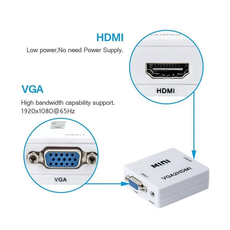 HDMI к VGA адаптер «Папа-мама» кабель с аудио портом