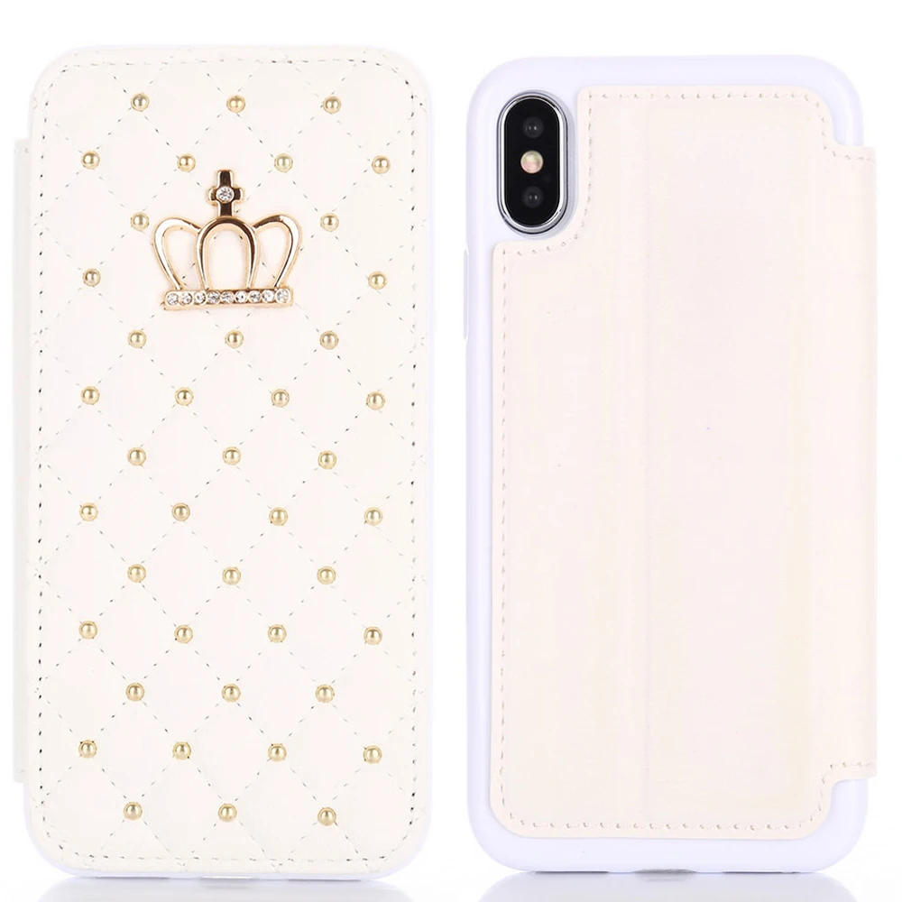 Чехол LAPOPNUT Bling для Iphone 11 Pro X 7 Xr Xs Max 8 Plus Apple 6 6s Imperial Wallet Crown кожаный откидной складной чехол с бриллиантами