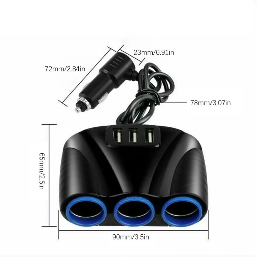 3.1A Высокая мощность автомобиля три USB интерфейс одна минута три прикуривателя концентратор большое зарядное устройство для грузовика 120W