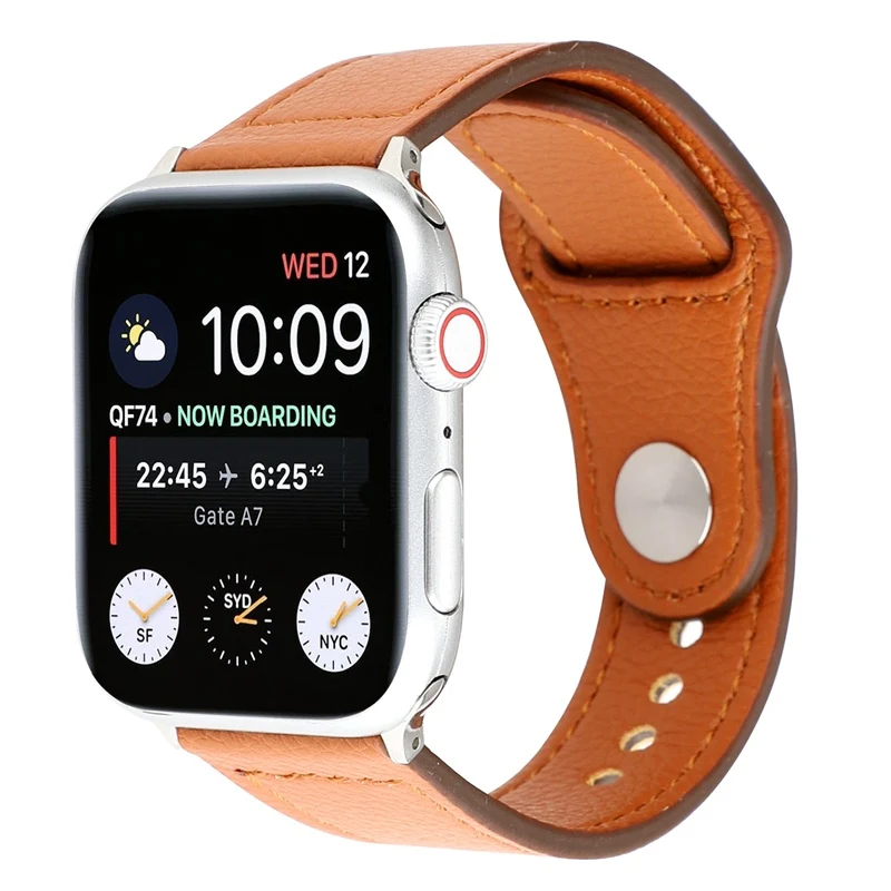 Натуральная кожа петля ремешок для наручных часов apple watch 6 Группа 44 мм 40 42 38 iwatch