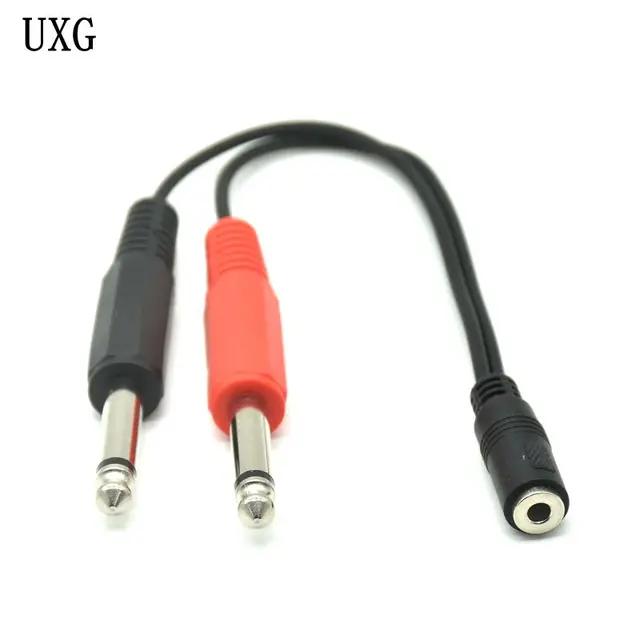 3.5mm To Dual 6.5mm Adapter Jack Audio Aux Cable Double 6.35 1/4 Mono Jack  To Stereo 1/8 3.5mm Jack Aux Cord Female To Male - Audio & Video Cables -  AliExpress