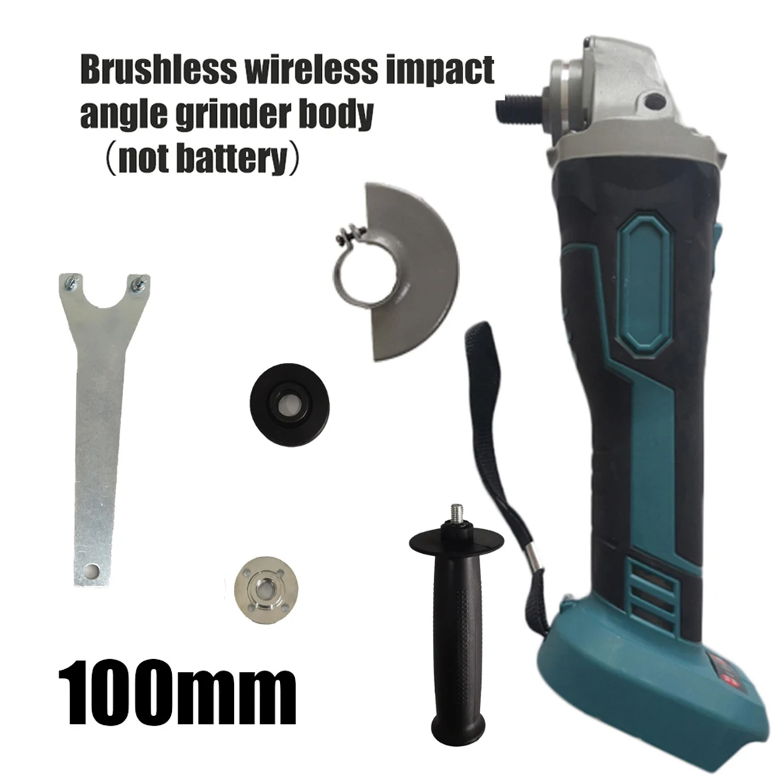 

100mm 18V Brushless Wireless Impact Angle Grinder Head Tools Kit Without Battery 100-240V AC 50 / 60Hz High Quality Material