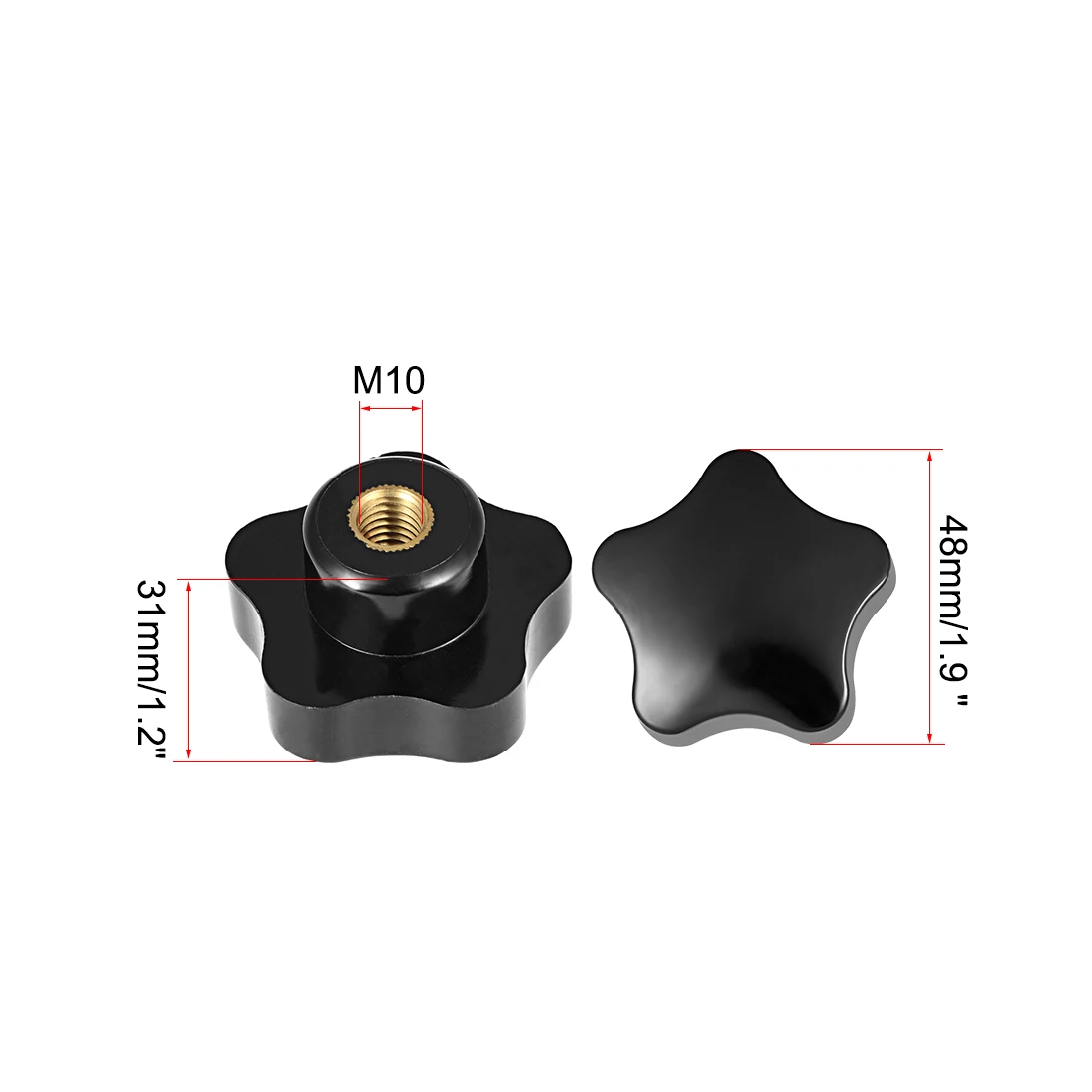 Uxcell 2 шт. звезда ручка M5/M6/M8/M10/M12/M16 диаметр Латунная вставка внутренняя резьба широко используется для оборудования