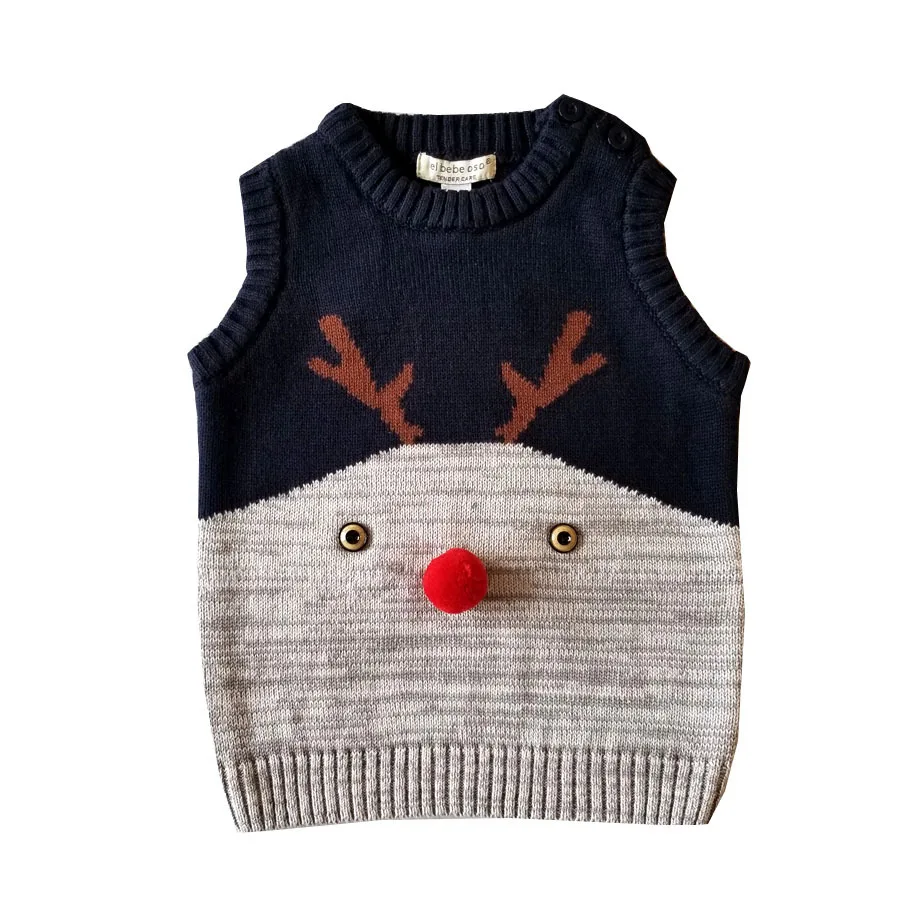Baby Girls Christmas Clothes Toddler Sweater baby Winter Warm Thick Sweater shirts Girls boys XMAS Tops Sweaters vest 0-24M
