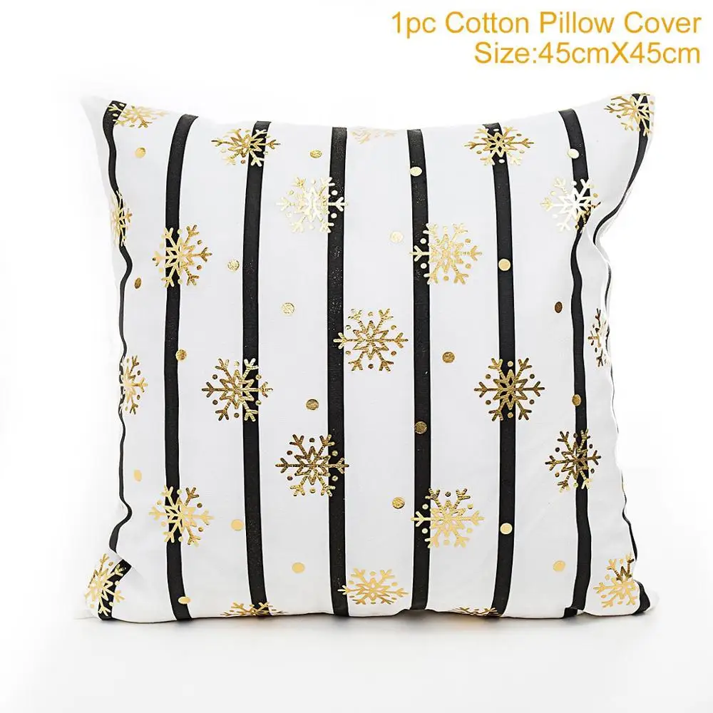 45x45cm Cotton Linen Happy New Year Cover Cushion Pillow Case Merry Christmas Decor for Home Decor Navidad Xmas Gift - Цвет: 7