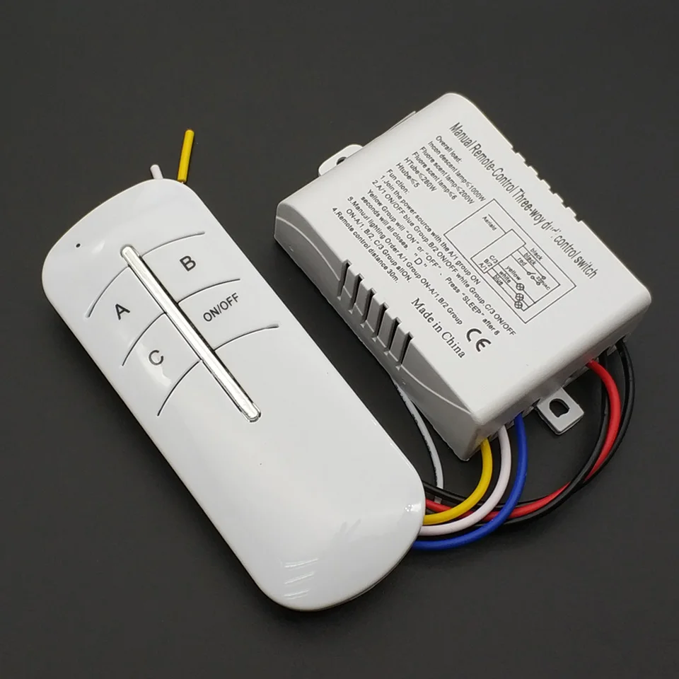 3 Way 220V Remote Control Switch Digital Telecontrol Subsection Switch -  China Digital Remote Control, LED Light Remote Control