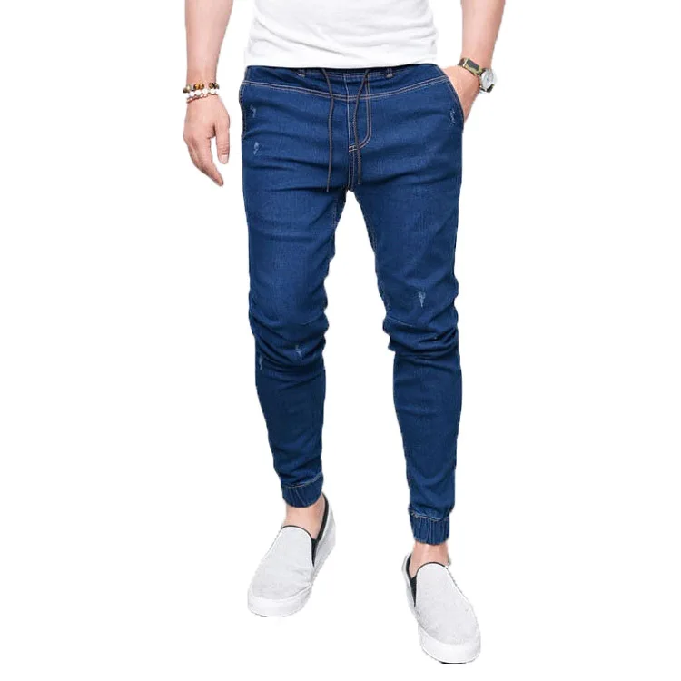 Navy blue Gersri, мужские джинсы на шнуровке, Стрейчевые джинсы, сезонные джинсы, мягкие мужские джинсы, Новое поступление, штаны для мужчин - Цвет: Navy blue