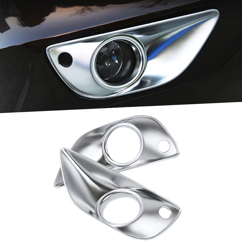 

ABS Matte Silver Front Fog Light Trim Cover 2pcs For Porsche Cayenne 2015 2016 2017