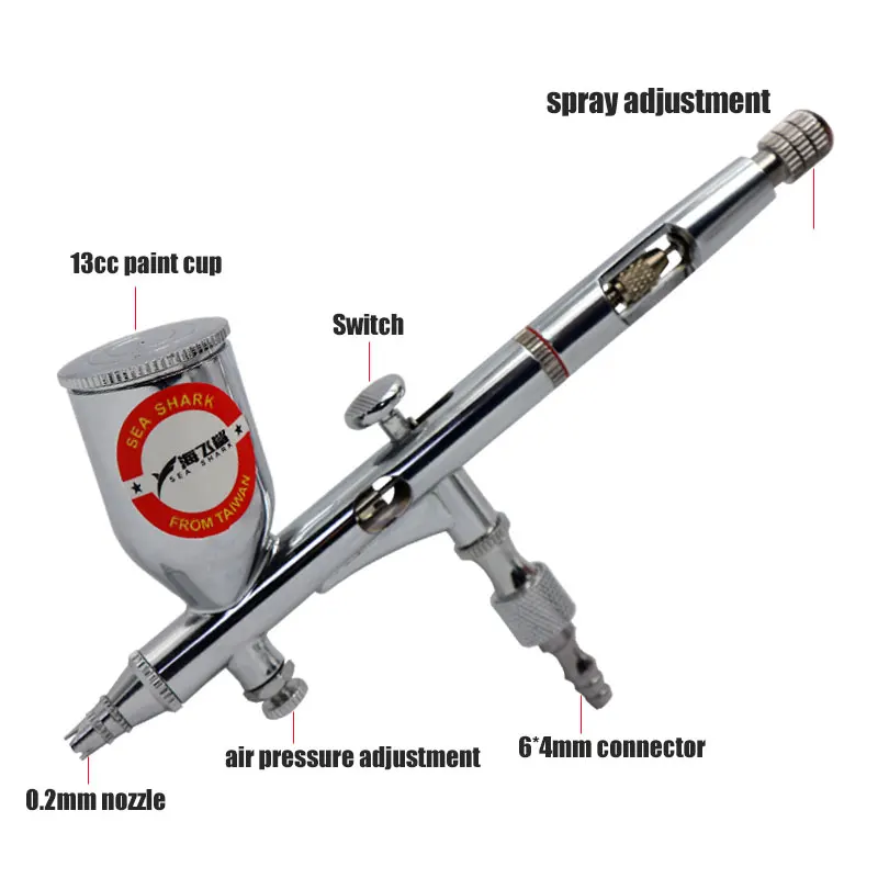 Распылитель воздуха распылитель кисть пневматическое ружьё мини Краски пистолет-распылитель инструмент 0,2 мм аэрозольный распрыскиватель ручка для автомобилей коммерческих Краски ing 13cc ящик для инструментов
