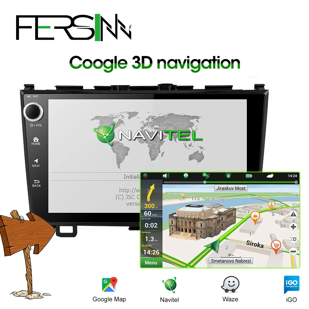 Cheap Fersinny 2G+32G android 9.0 car dvd gps player for Honda CRV 2006-2011 with car radio video player gps navigation stereo 2 din 4