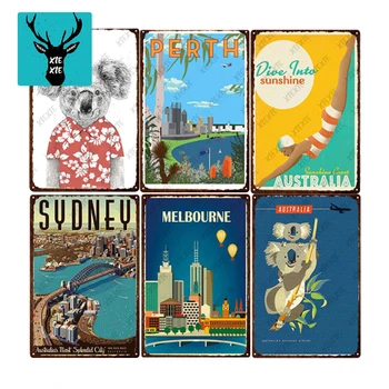 

Vintage Koala Australia Tourist Metal Sign Tin Sign Decor Plaque Metal Vintage Bar Pub Living Room Decorative Iron Plate