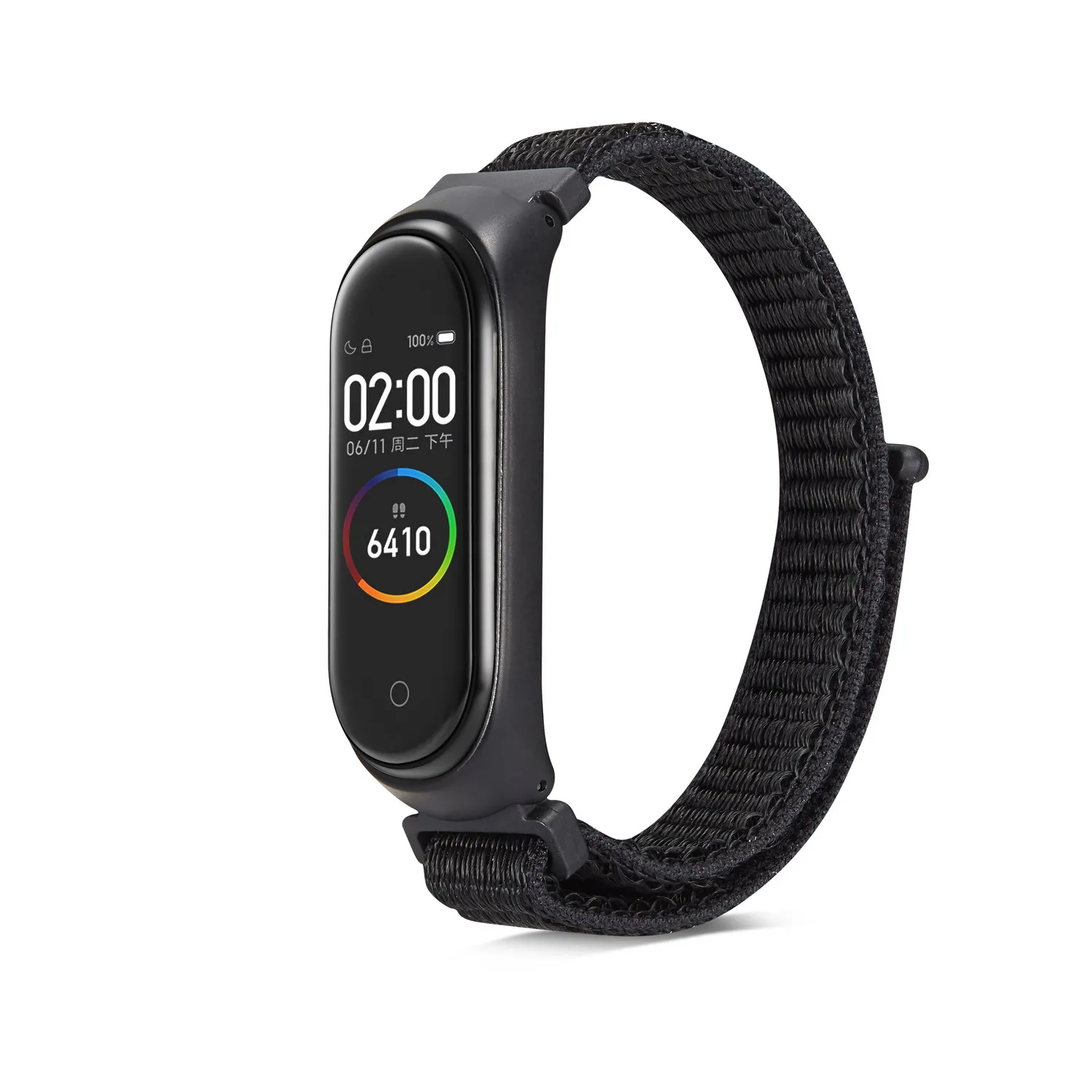 Нейлоновая петля сменный Браслет для Xiaomi Mi band 3 спортивный браслет дышащий ремешок для Xiaomi Mi band 4 Смарт часы аксессуары - Цвет: Black