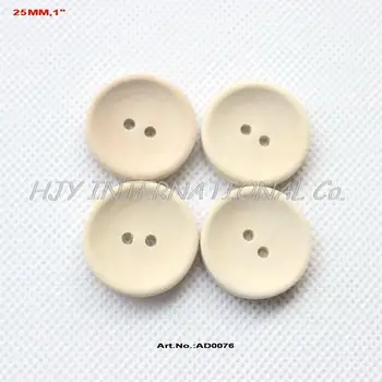 

(100pcs) 25mm Unfinished Personalized button plain wooden button with your own message or shop name - AD0076
