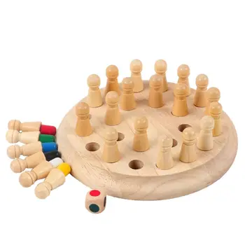 

Wooden Memory Chess Children Early Education Brain Toys Family Party Board Game W91C