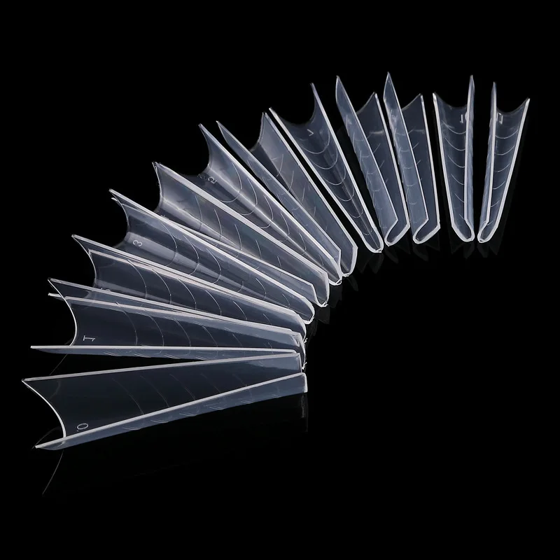 120Pcs Dual Forms Poly Nail Gel Quick Building Mold Tips Clear Finger Extension Nail Art UV Coffin & Nail Ballerina Tips Mold &*