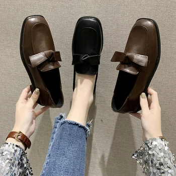 

Summer Shoes Ladies 2020 Fashion Women's Oxfords Female Footwear All-Match Slip-on Square Toe Casual Sneaker British Style