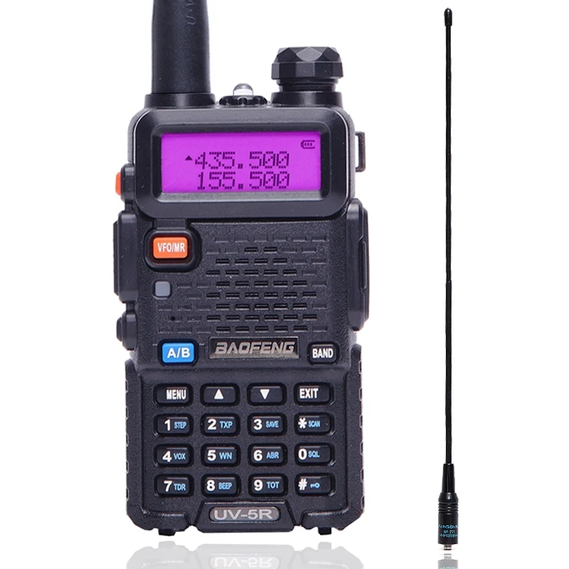 BAOFENG UV-5R 5 Вт 10 км Двухдиапазонная рация 136-174 МГц и 400-520 МГц портативная двухсторонняя CB радио UV5R(черный/Камуфляж - Color: black 771 anten