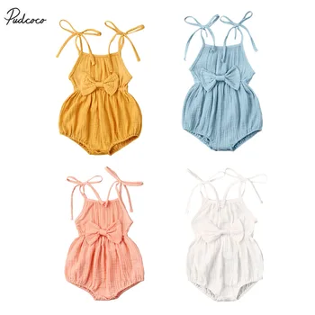 

Pudcoco USPS Fast Shipping 0-24M Newborn Summer Baby Girl Bodysuit Clothes Sleeveless Cotton Soft Jumpsuit Summer Outfit