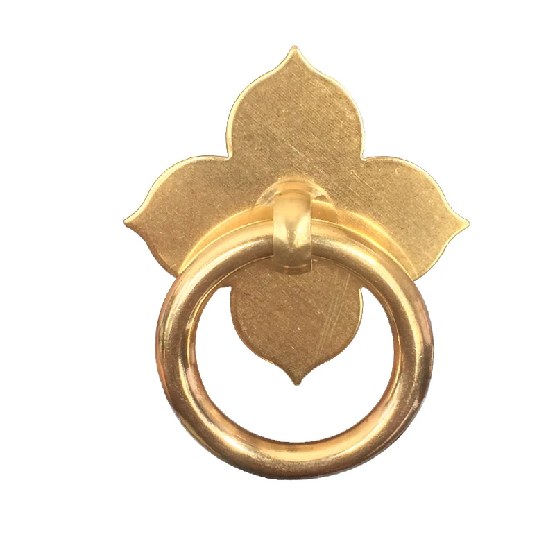 

Chinese Ancient Antique 100% Brass Leaf Shape Handles Kitchen Cabinet Drawer Furniture With Screw Furniture Hardware C-0349