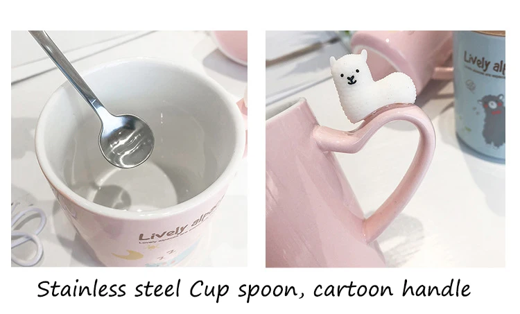 Керамическая кружка USB вентилятор Подключение линии передачи данных Мультфильм Деревянная Крышка ложка с творческой Кружка Офис Студент молоко кофе чай чашки подарки