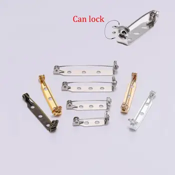 

20pcs/lot 20 24 31mm Brooch Clip Base Pins Blank Safe Lock Brooch Pin Base for DIY Jewelry Making Clothing Findings