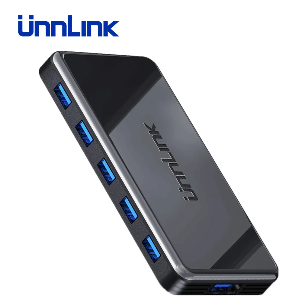 Unnlink USB 3,0 концентратор 7 портов USB разветвитель 1X7 высокоскоростной адаптер для передачи данных 5 Гбит/с для мыши клавиатуры ноутбука ультрабука компьютера U диска
