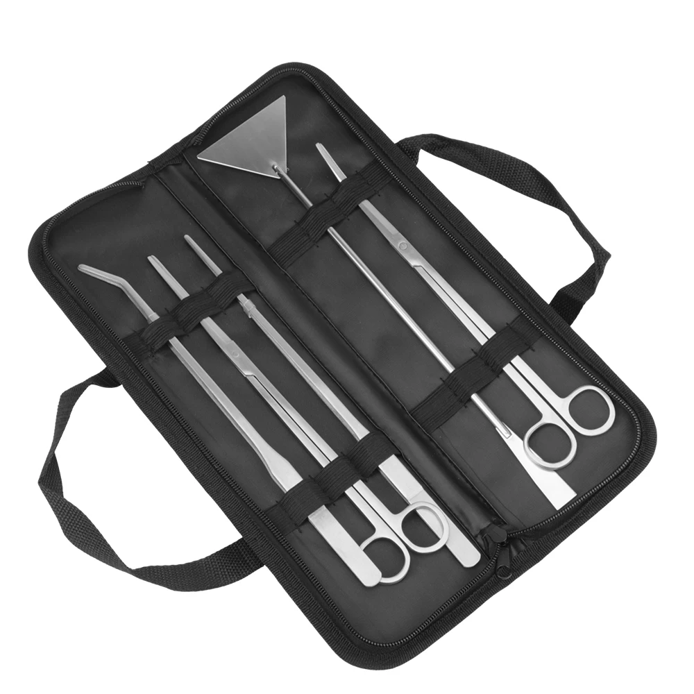 

Инструменты для очистки из нержавеющей стали, набор инструментов для аквариума, пинцет для растений, ножницы для травы, аксессуары для аквариума для растений, серебристые