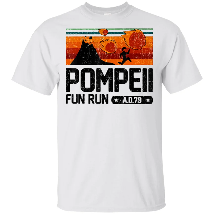 Pompeii Fun Run 79 Ad Ретро Винтажная Футболка белая для мужчин-женщин Harajuku топы модная