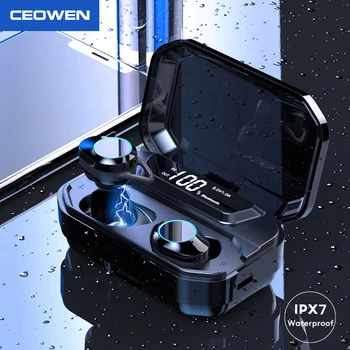

CEOWEN G02 Wireless Bluetooth Earphone Smart Touch Control Noise Reduction IPX7 Waterproof Sport Earbuds With 3300 Charging Case