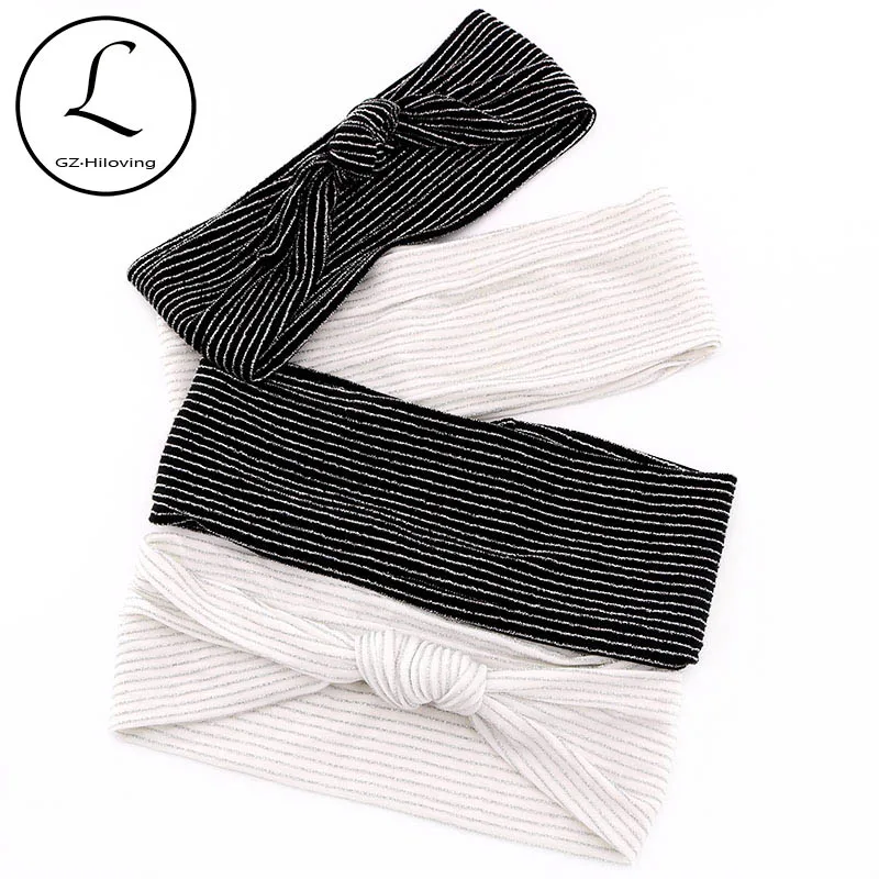 

Boho Shinning Silver Ribbed headbands For women Vintage Stretch Cotton hairBands hair Accessories For Ladies Girls Wholelsale
