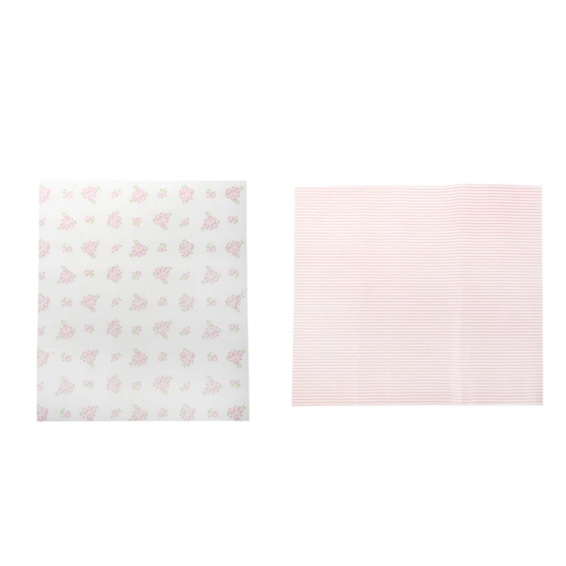 

100Pcs Wax Paper, Food Wrapping Paper, Greaseproof Baking Paper, Soap Packaging Paper - 50Pcs Red Stripes Section & 50Pcs Rose M