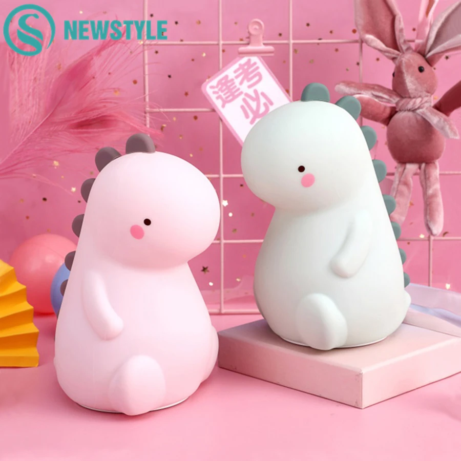 

Dinosaur Night Light for Kids Cute Colorful Silicone Baby Nursery Light with Touch Sensor LED Beside Lamp for Toddler's Room