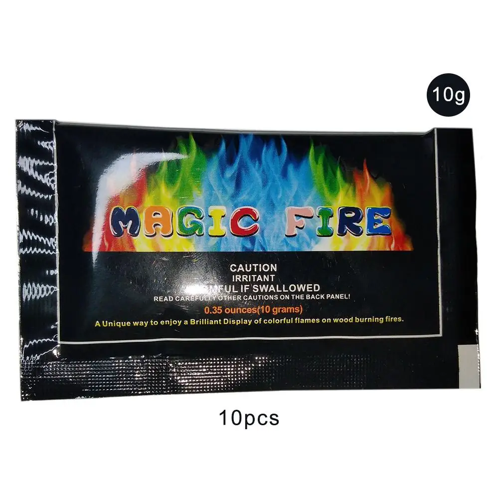 10 Pcs x 10g 10 шт. улучшенная версия Волшебные трюки для волшебников Мистический Огонь цвет пламени порошок Bonfire краситель принадлежности для вечеринки на открытом воздухе - Цвет: 10 Pcs x 10g