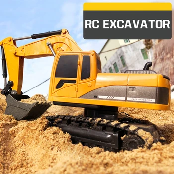 

1:24 RC Truck Excavator Caterpillar Tractor Model Engineering Car Remote Control Vehicle With 270 Rotation Light RC Excavator
